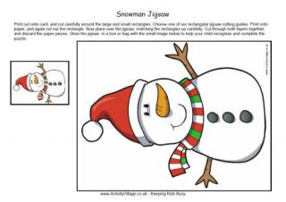 Printable Jigsaw - Christmas Snowman