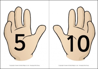 Printable Numbers Hands Counting by 5