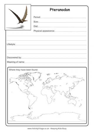 Pteranodon Worksheet