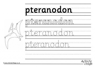 Pteranodon Handwriting Worksheet