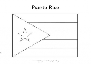 Puerto Rico Flag Colouring Page