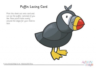 Puffin Lacing Card