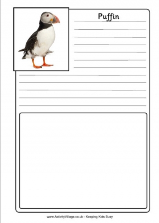 Puffin Notebooking Page