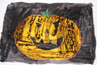 Halloween Wax Resist Paintings