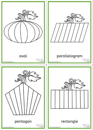 Pumpkin 2D Shapes Colouring Pages