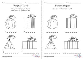 Pumpkin 2D Shapes Fill in the Blanks 1