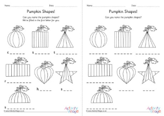 Pumpkin 2D Shapes Fill in the Blanks 2