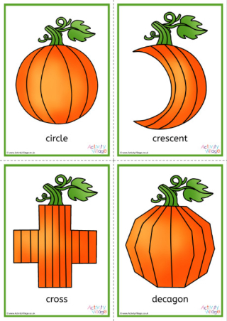 Pumpkin 2D Shapes Posters