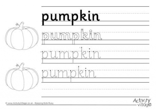 Pumpkin Handwriting Worksheet