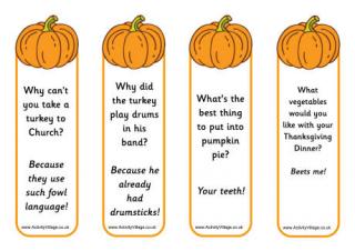 Pumpkin Jokes Bookmarks