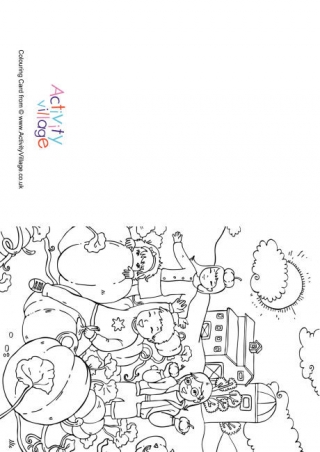 Pumpkin Patch Colouring Card