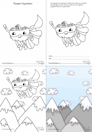 Pumpkin Superhero Colouring Set