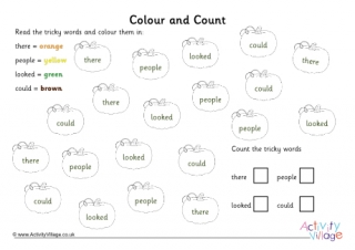 Pumpkin Tricky Word Colour and Count Phase 5