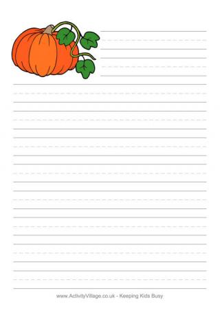 Pumpkin Writing Paper