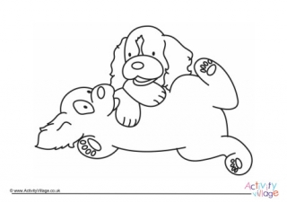 Puppies Colouring Page 2