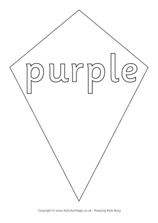 Purple Kite Colouring Page
