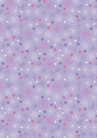 Purple Flowers and Butterflies Scrapbook Paper
