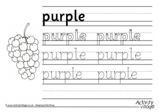 Purple Handwriting Worksheet