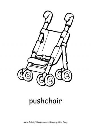 Pushchair Colouring Page