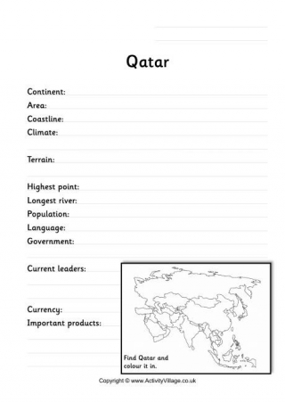Qatar Fact Worksheet