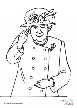 Queen Elizabeth balcony appearance colouring page