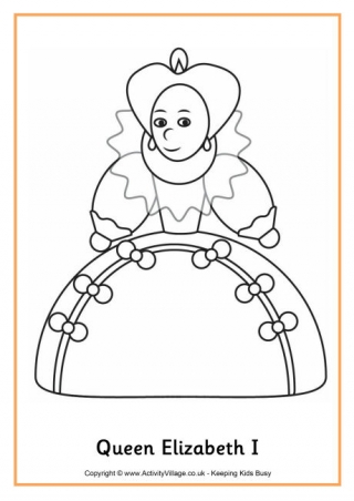 Queen Elizabeth I Colouring Page