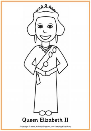 Queen Elizabeth II Colouring Page