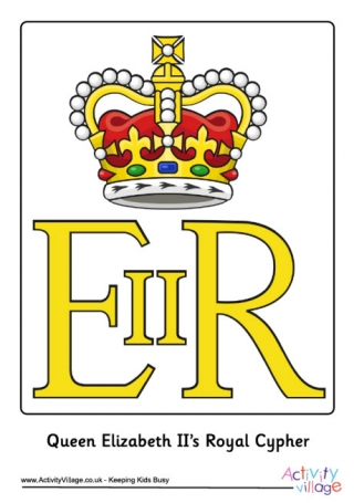 Queen Elizabeth II Royal Cypher Poster