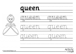 Queen Handwriting Worksheet 2
