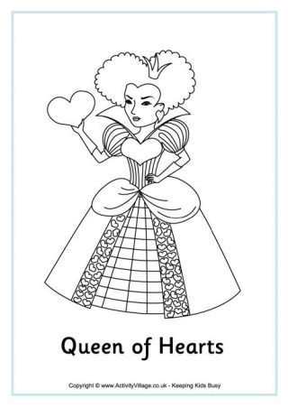 Queen of Hearts Colouring Page