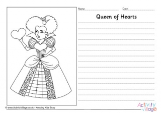 Queen of Hearts Story Paper