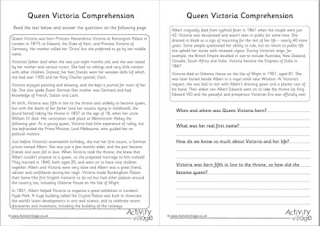 Queen Victoria Comprehension