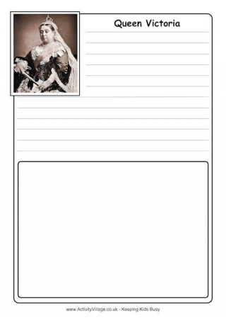 Queen Victoria Notebooking Page
