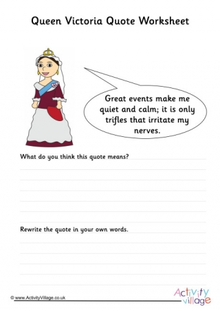 Queen Victoria Quote Worksheet