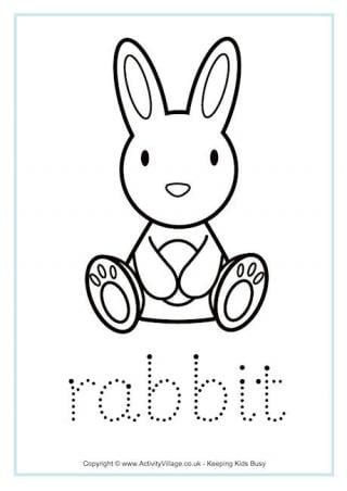 Rabbit tracing worksheet