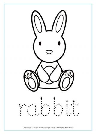 Rabbit tracing worksheet