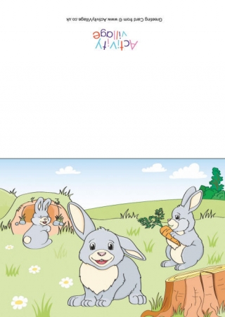Rabbits Scene Card