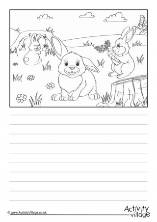 Rabbits Scene Story Paper