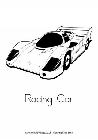 Racing Car Colouring Page