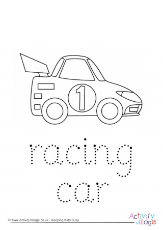 Racing Car Word Tracing