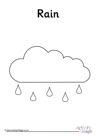 Rain Weather Symbol Colouring Page