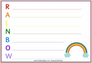 Rainbow Acrostic Printables