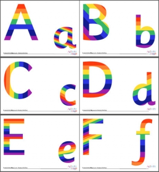 Rainbow Alphabet Display Letters