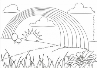 Rainbow Colouring Pages