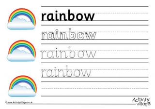 Rainbow Handwriting Worksheet 2