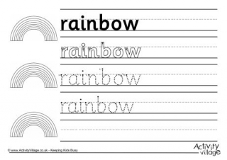 Rainbow Handwriting Worksheet