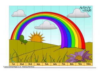 Rainbow Ordinal Numbers Jigsaw