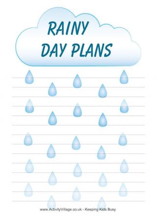 Rainy Day Plans Printable