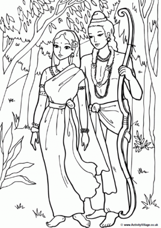 Rama and Sita Colouring Page