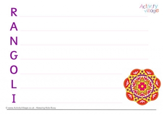 Rangoli Acrostic Poem Printable